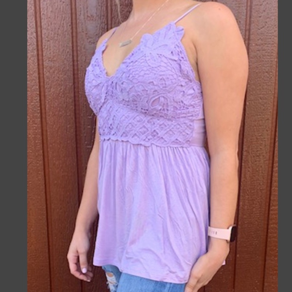 NWT lavender lace bralette tank top size small
